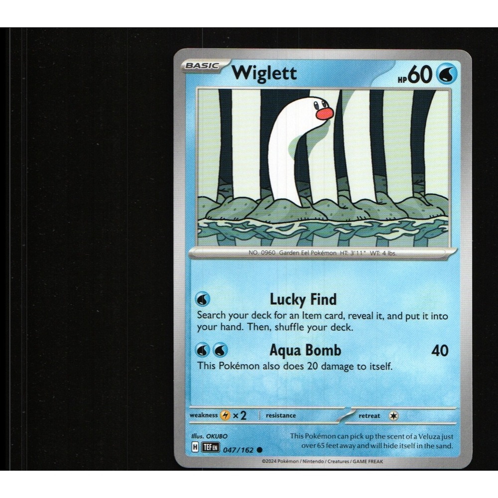 Pokemon Wiglett 047/162 Temporal Forces Common Water Basic Card NM
